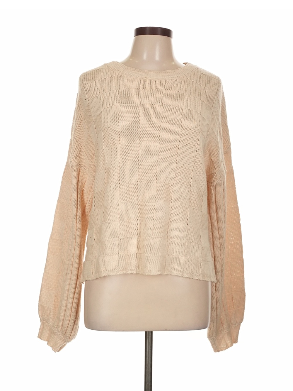 Z SUPPLY Neutral Beige Knit Long-Sleeve Top Large